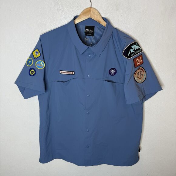 Bundle Of 2 Jack Wolfskin Asia Wanderwhim Shirts Snap Up Patch Men’s Large - Picture 2 of 16
